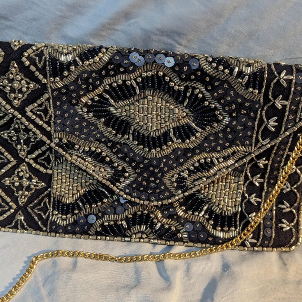 NWOT Beaded Blue Purse